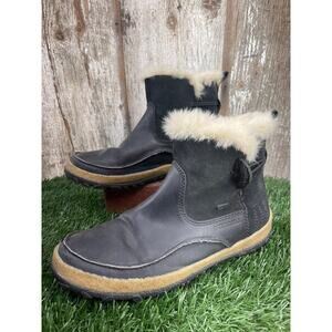 Merrell Tremblant Polar Waterproof Snow Boots Black Leather Pull On Women's 8.5